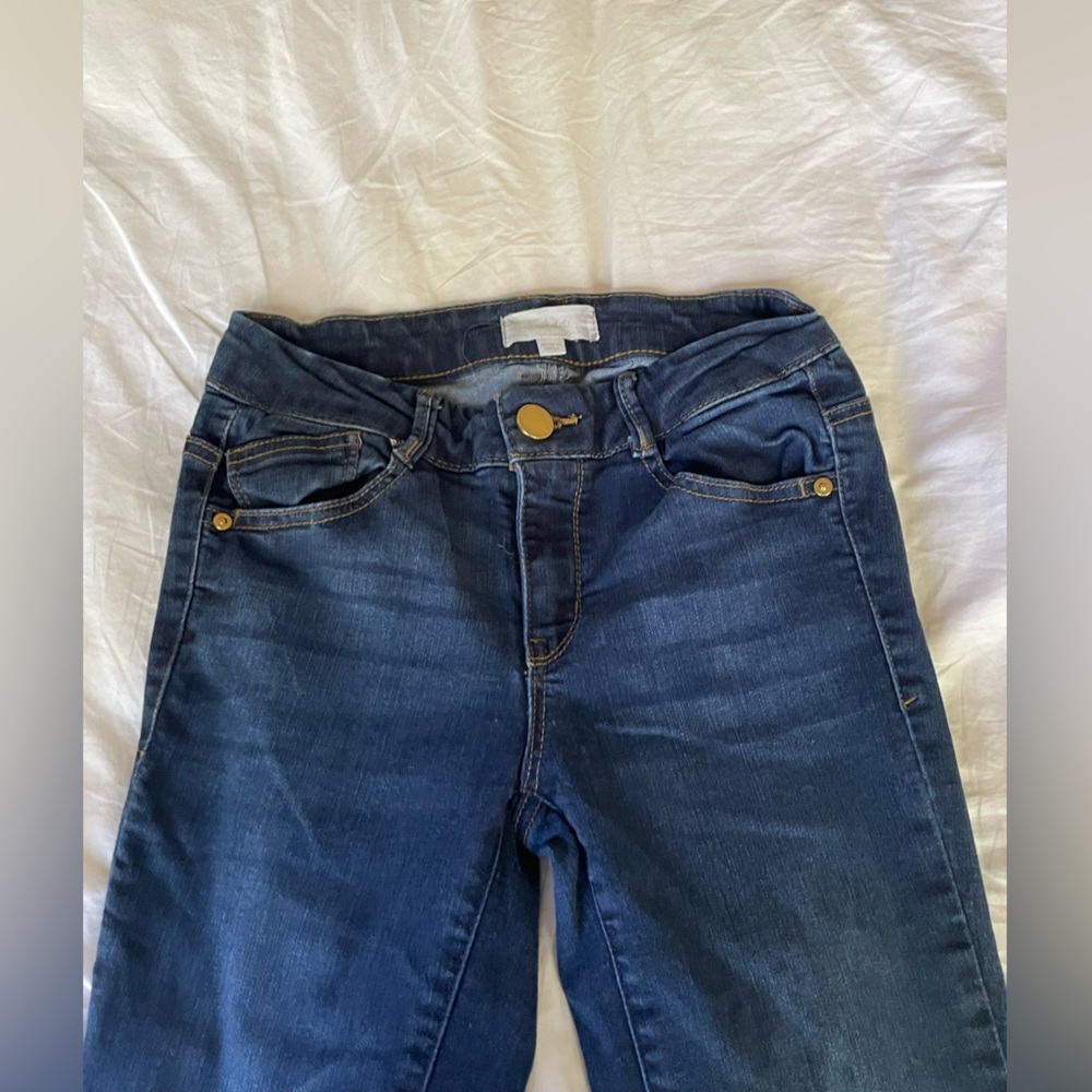 Altar’d State Blue Jeans with Gold Button